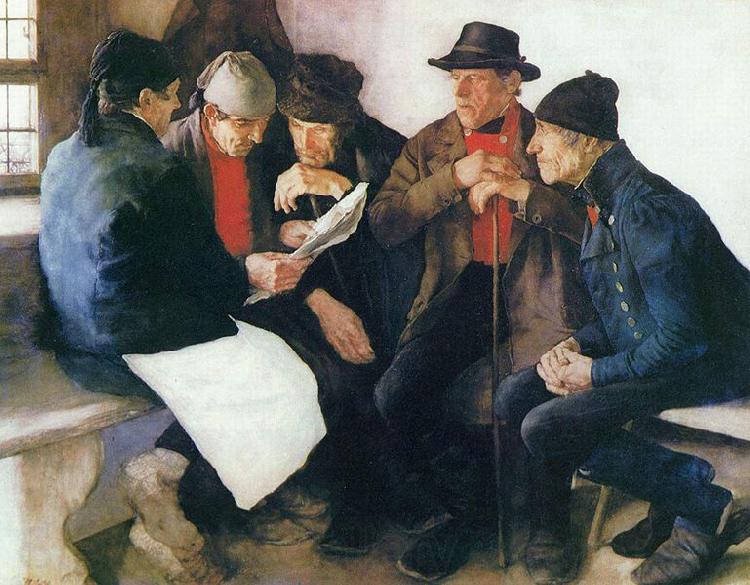 Wilhelm Leibl Die Dorfpolitiker Spain oil painting art